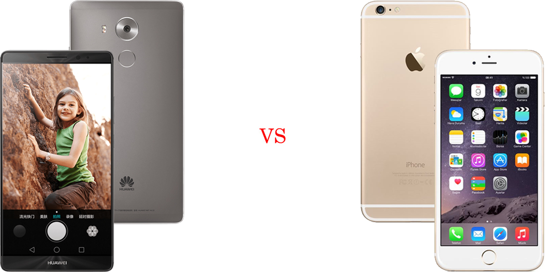 Huawei Mate 8 versus iPhone 6S Plus 1